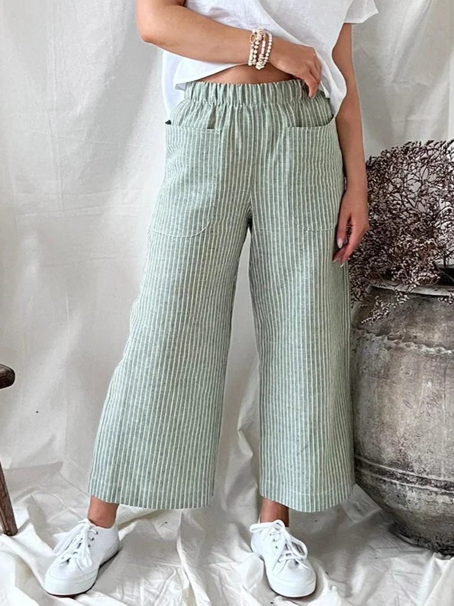 Casual Straight-Leg Stylish Comfortable Loose Pants TRO2306010024LGRS LightGreen / 2 (S)