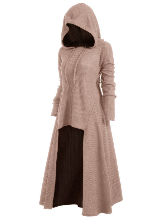 Night Knight Pullover Hooded Coat Dress 01216DRE167SKHA Khaki / 2 (S)