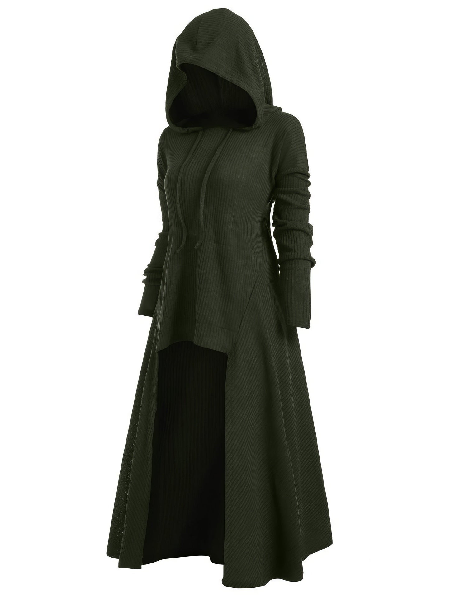 Night Knight Pullover Hooded Coat Dress 01216DRE167SDARG DarkGreen / 2 (S)