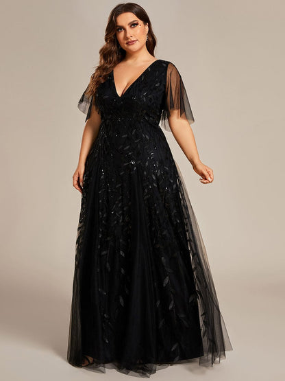 Plus Size Floor Length Formal Evening Gowns for Weddings DRE230976709BLK16 Black / 16