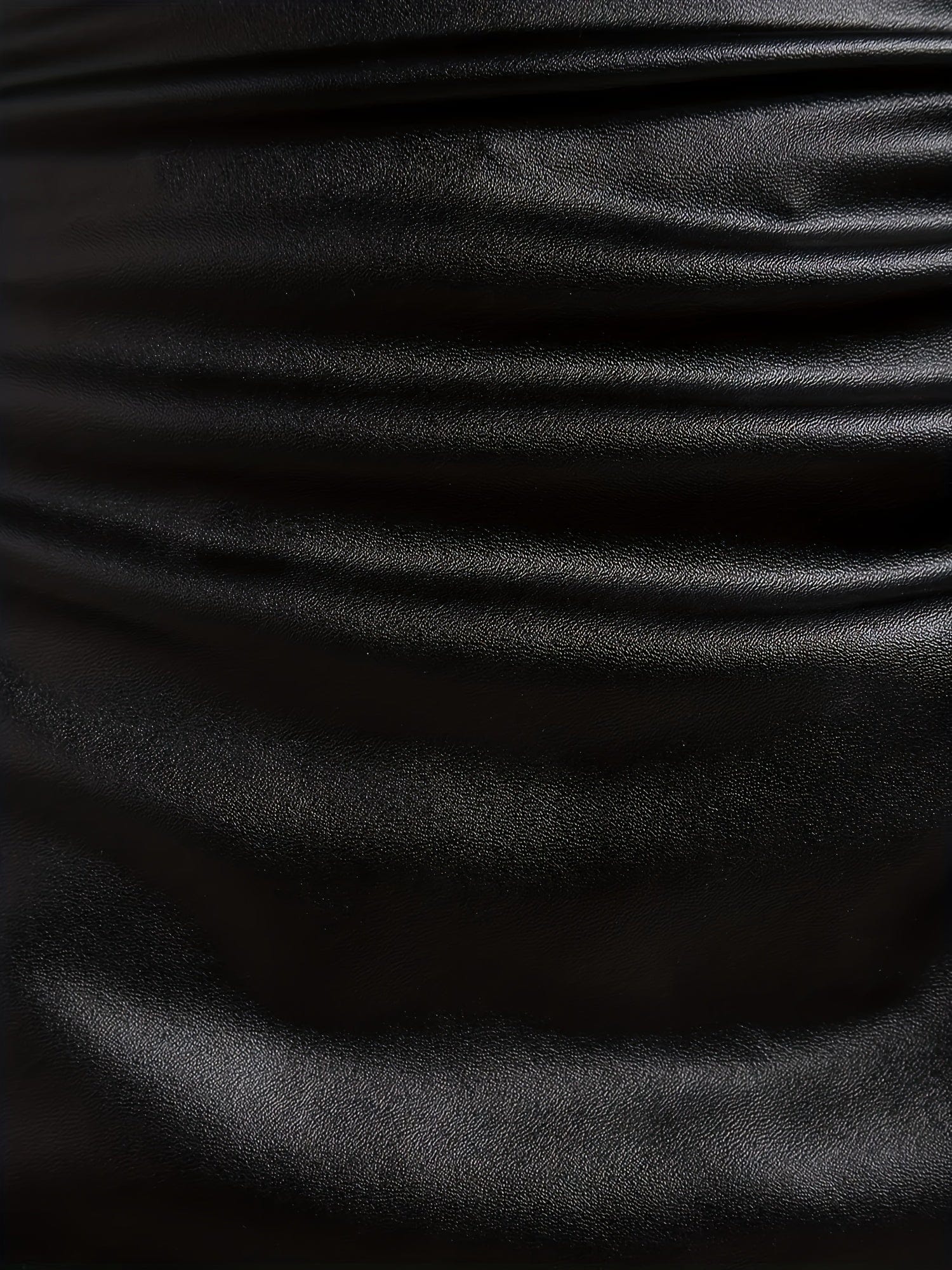 Sexy A-Line PU Leather Side Tie Drawstring Slit Mini Dress