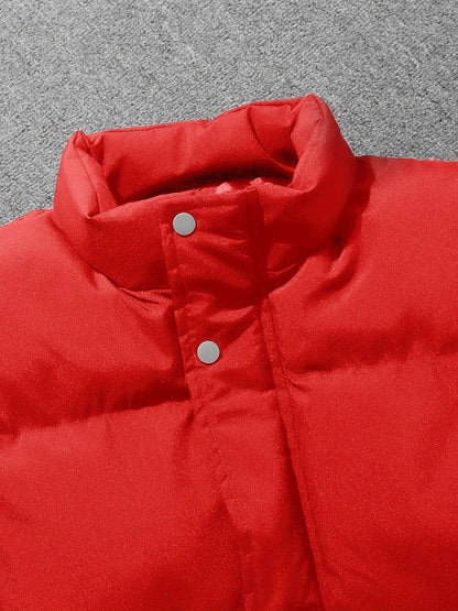 Solid Zipper Sleeveless Winter Warm Vest Jacket