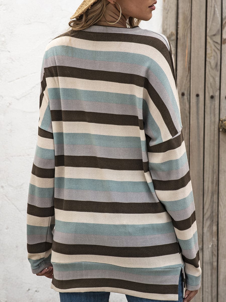 Striped All Match Casual Round Neck T-Shirt