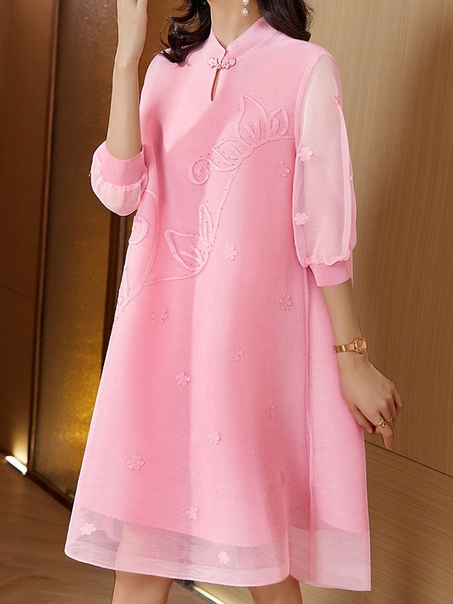 Temperament Commuting Slimming Loose Button Mini Dress