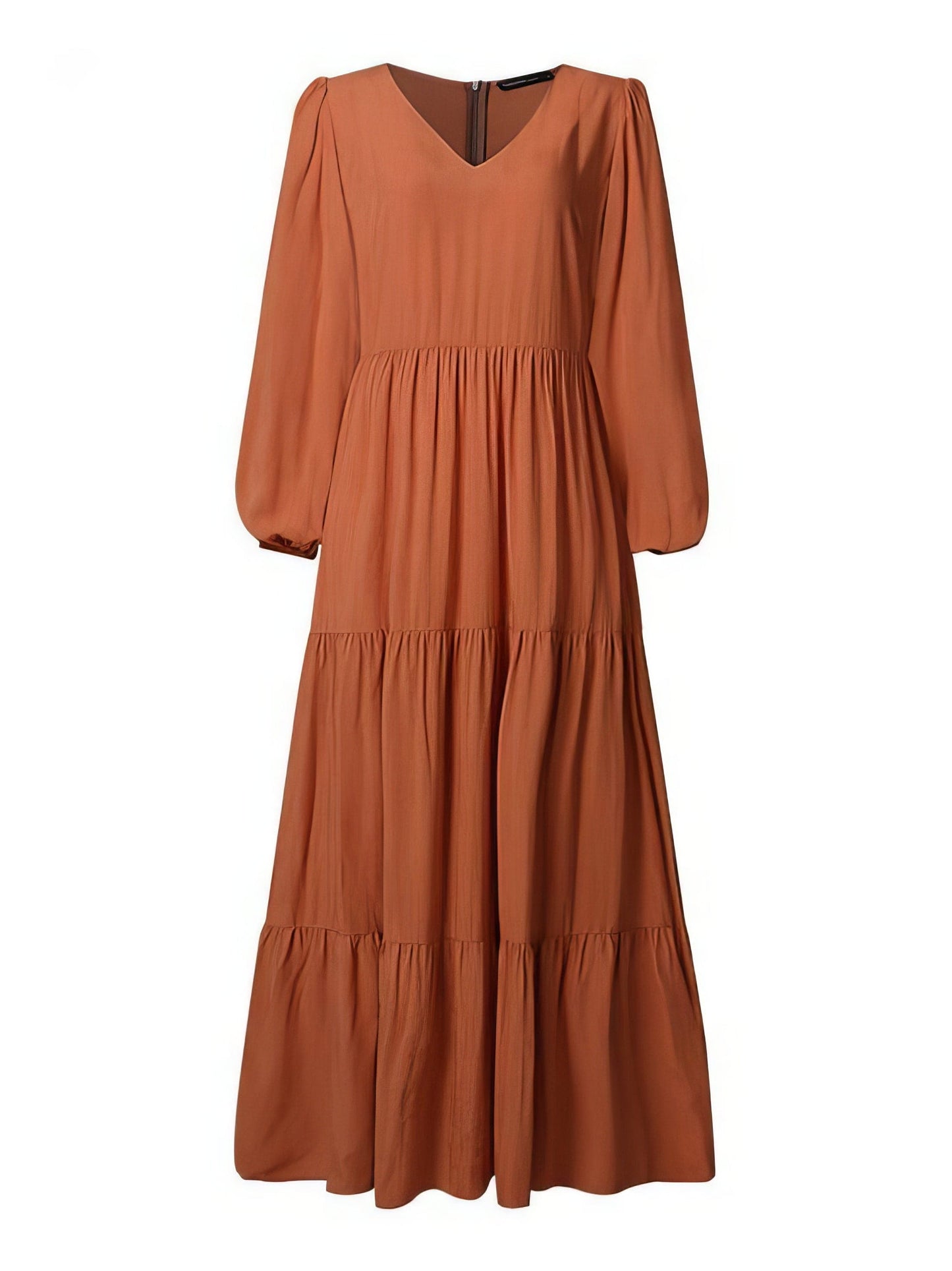 Temperament V-Neck Long Sleeve Flowy Dress