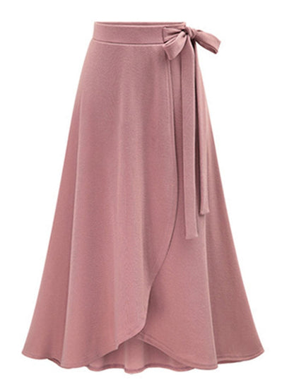 Tie Waisted A-Line Wrap Midi Dress DRE2307180309PINM Pink / 4/6 (M)