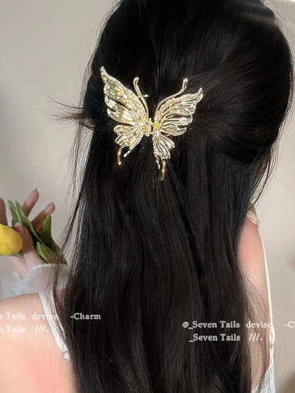 Women's 1pc Girls' Hair Claws Hair Clip For Daily Butterfly Hair Claw Metal Butterfly Hair Clips Clamp Nonslip Hair