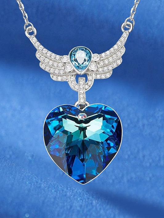 Women's Necklace Romantic Street Heart Necklaces MS2311545256S Blue / S