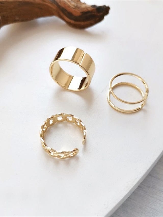 Women's Rings Fashion Outdoor Geometry Ring MS2311544676S Gold / S