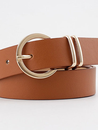 Women's Unisex Pu Buckle Belt Pu Leather Prong Buckle D-ring Casual Classic Party Daily Black Pink Brown Beige MS2311544901S Brown / S