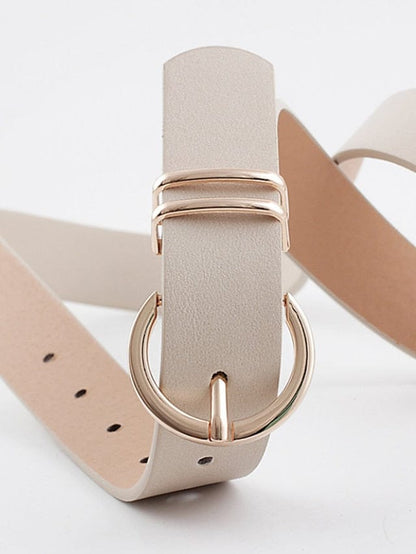 Women's Unisex Pu Buckle Belt Pu Leather Prong Buckle D-ring Casual Classic Party Daily Black Pink Brown Beige