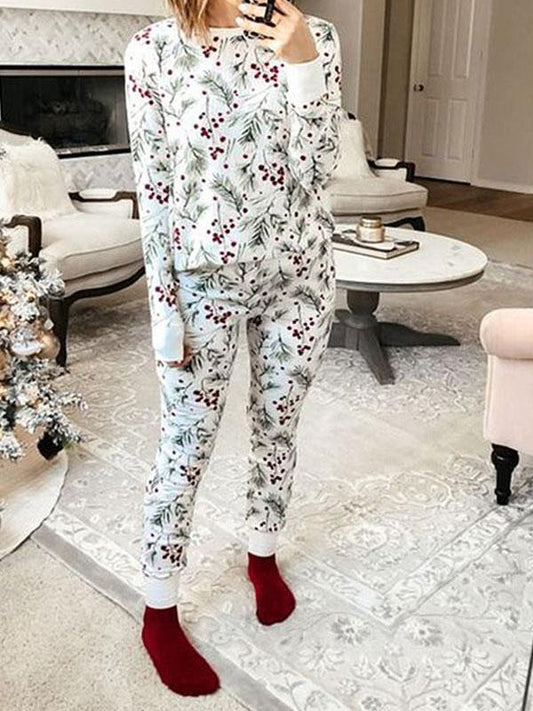 Natural Print Relaxed Pants Suit for Women