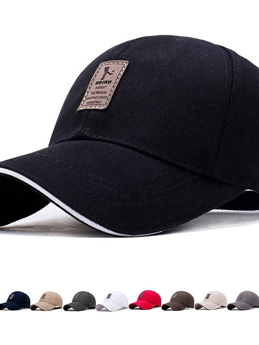 Cotton Canvas Baseball Cap Running Hat Men's Women's Headwear Solid Colored Adjustable Foldable for Fitness Baseball Running Summer Spring Autumn / Fall Black White Yellow - LuckyFash™