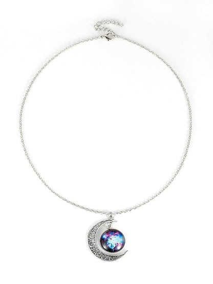 MsDressly Necklaces Star Sky Round & Moon Pendant Necklace