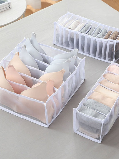Storage Box 3pcs Folding Divider Storage Drawers For Underwear BRA Socks 6 7 11 Grade Bathroom Storage Containers