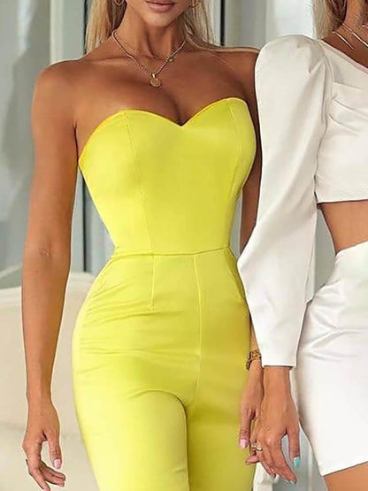 Off Shoulder Bowknot Design Jumpsuit - LuckyFash™