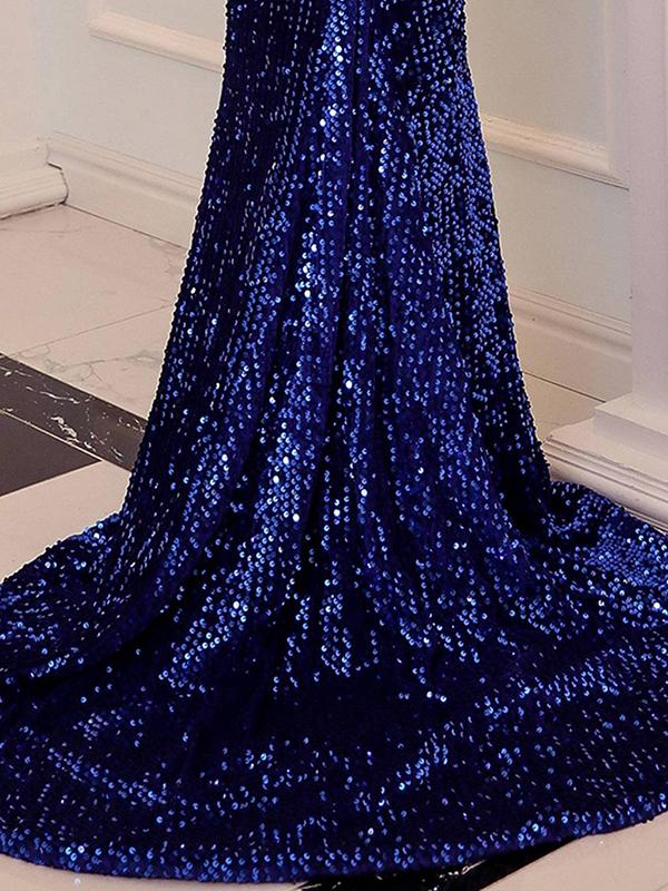 Off Shoulder Sequin Fishtail Prom Dress - LuckyFash™