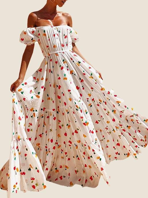 Off-the-shoulder Tube Top Long Dress - LuckyFash™