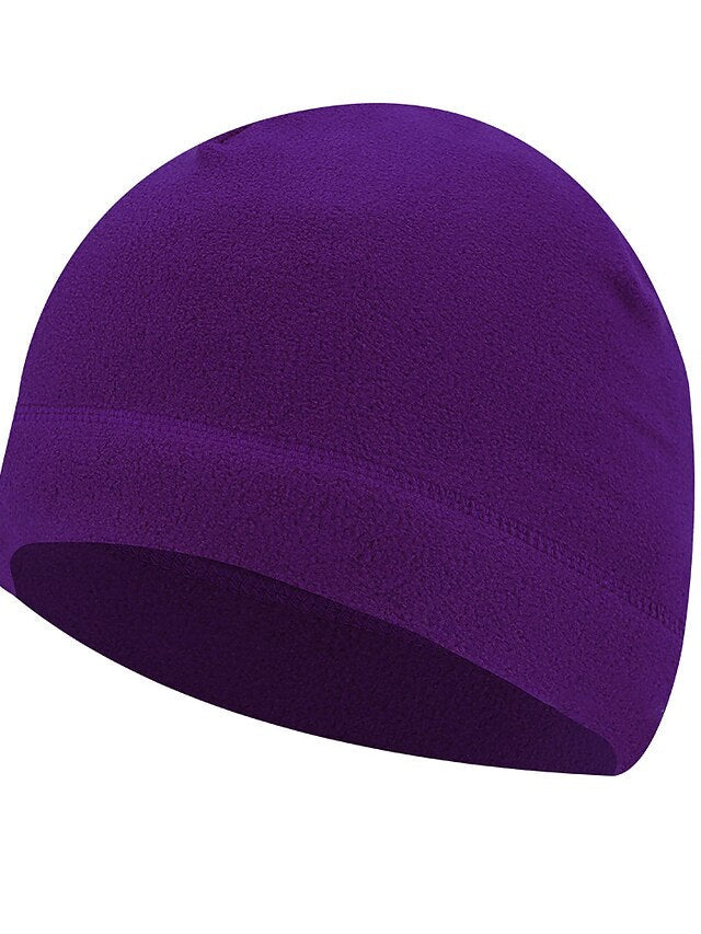Running Cap Running Hat Men's Women's Running Cap Solid Colored Thermal Warm Windproof Breathable for Fishing Running Jogging Winter Autumn / Fall Violet Black Green - LuckyFash™