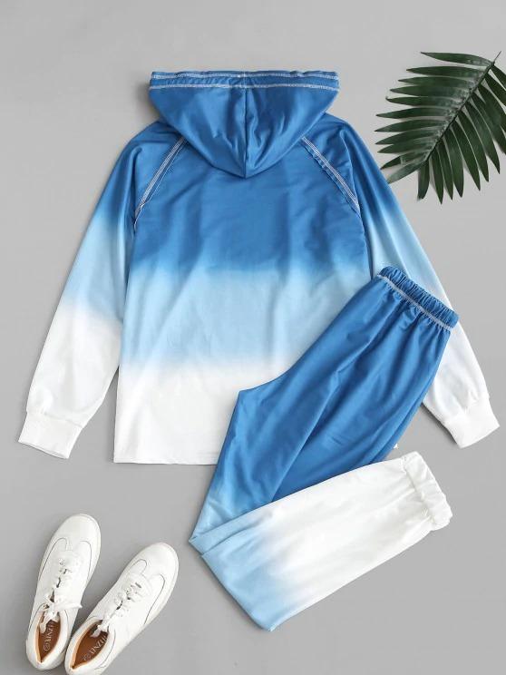 Ombre Tie Dye Front Pocket Lounge Two Piece Set - LuckyFash™