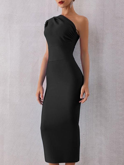 One Shoulder Bodycon Long Dress for Women