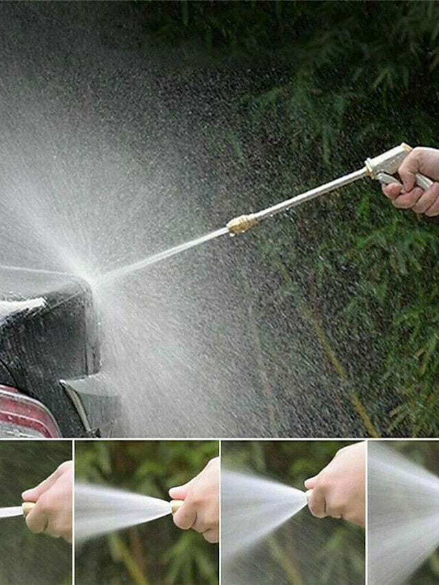 Portable High Pressure Water Hose Nozzle Sprayer Adjustable Garden Hose Nozzle Heavy Duty Brass Metal Sprayer Car And Pet Washing - LuckyFash™