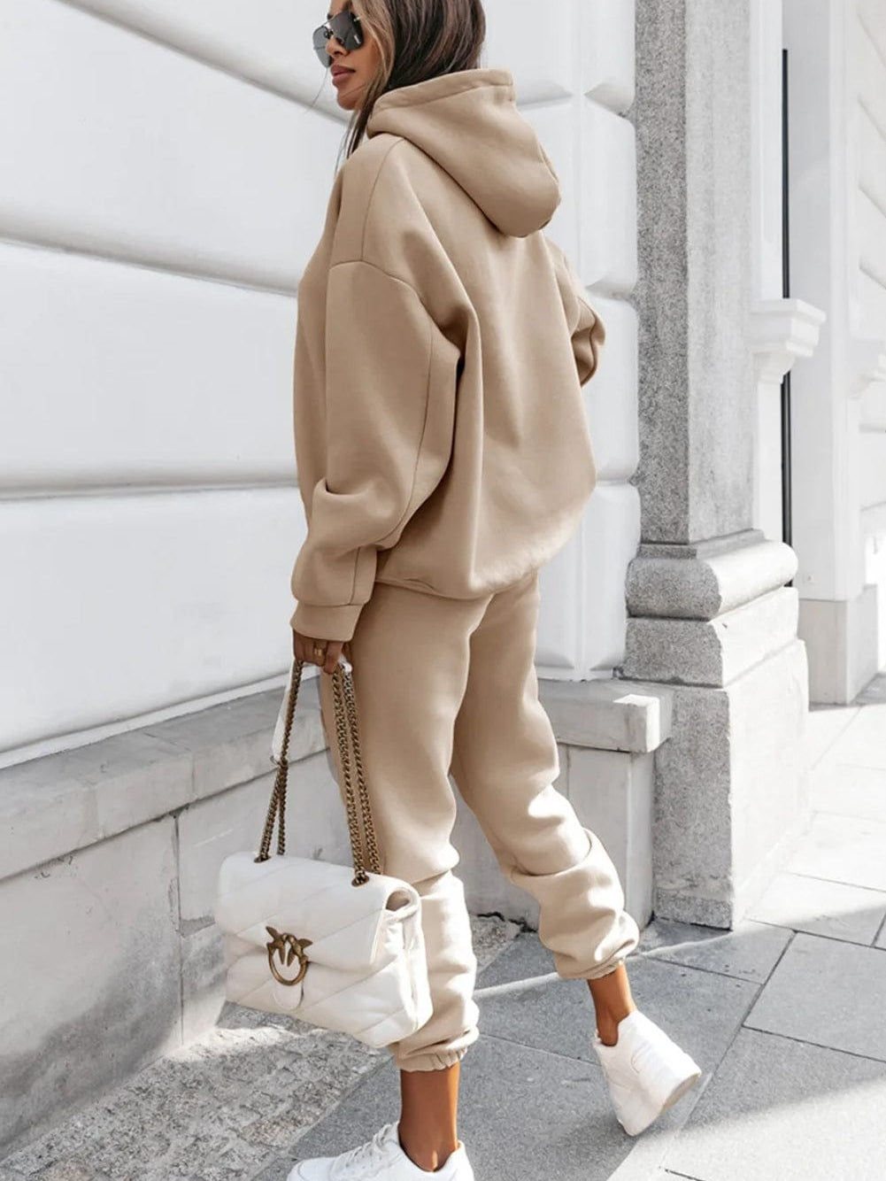 Pale Khaki Cozy Hooded Lounge Set