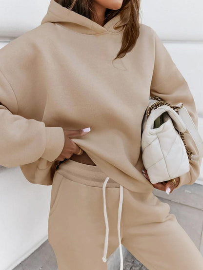 Pale Khaki Cozy Hooded Lounge Set