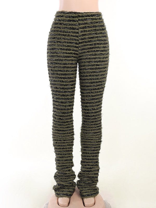 MsDressly Pants Striped Sexy Slim Fit Knitted Pants BOT2212131125BROS