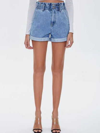 Paperbag Denim Shorts - LuckyFash™