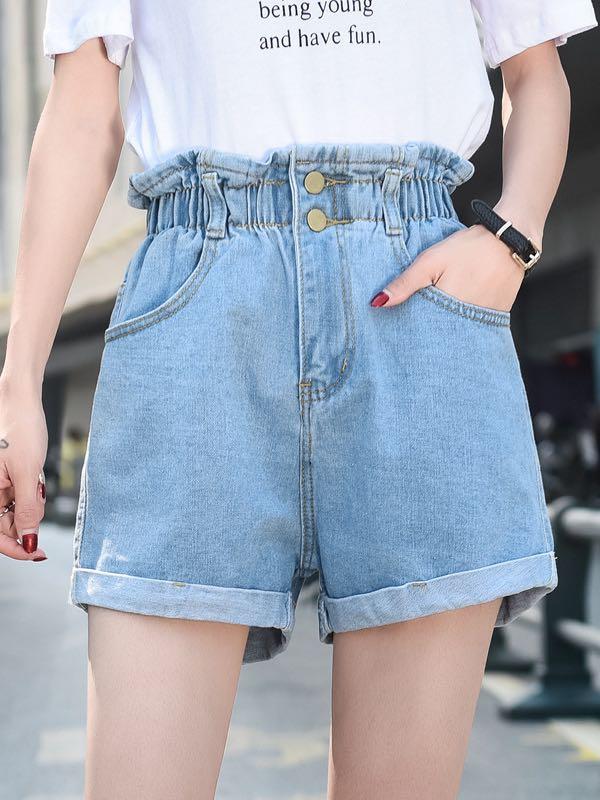 Paperbag Denim Shorts - LuckyFash™