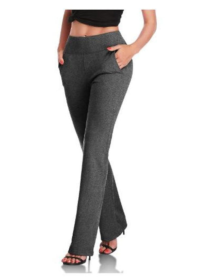 Women's Pants Trousers Straight Black Wine Navy Blue Trousers Casual Daily Pocket Full Length Outdoor Solid Colored S M L XL 2XL - LuckyFash™