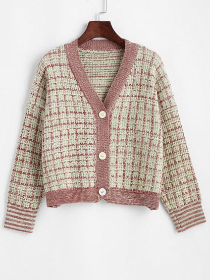 Plaid Button Up Cardigan - LuckyFash™