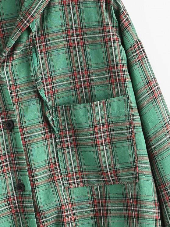 Plaid Hooded Drawstring Chest Pocket Jacket - LuckyFash™