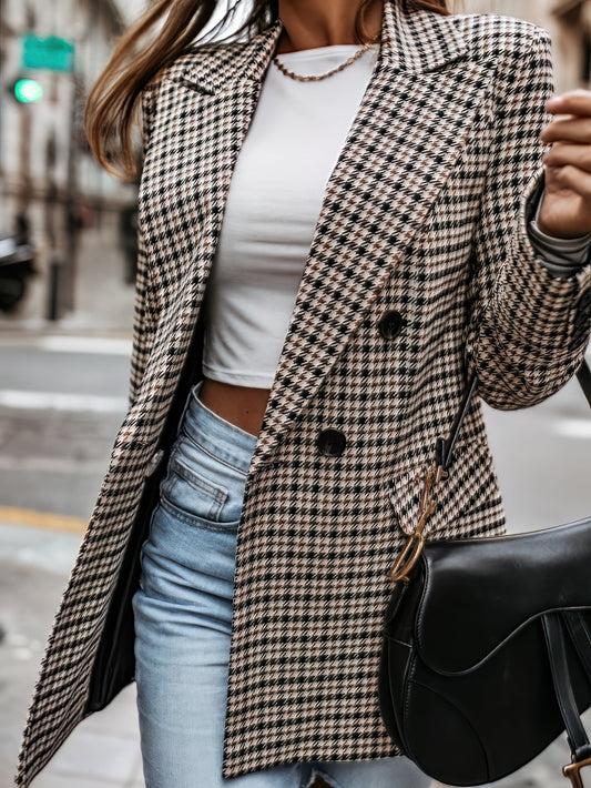 Plaid Print Lapel Small Blazer