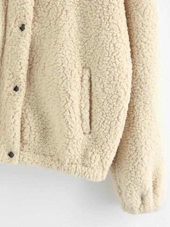 Plain Pocket Teddy Coat - LuckyFash™