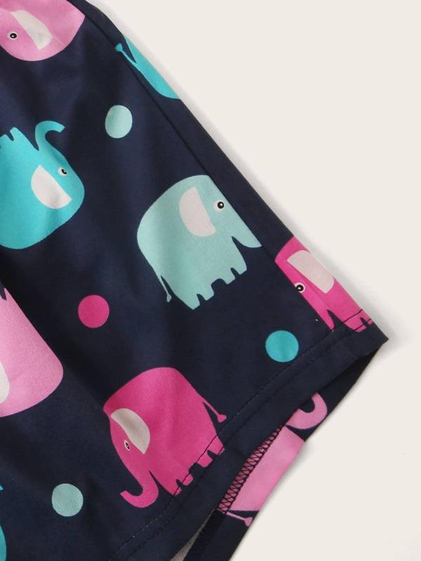Plus Cartoon Elephant & Polka Dot Cami PJ Set With Eye Cover - LuckyFash™