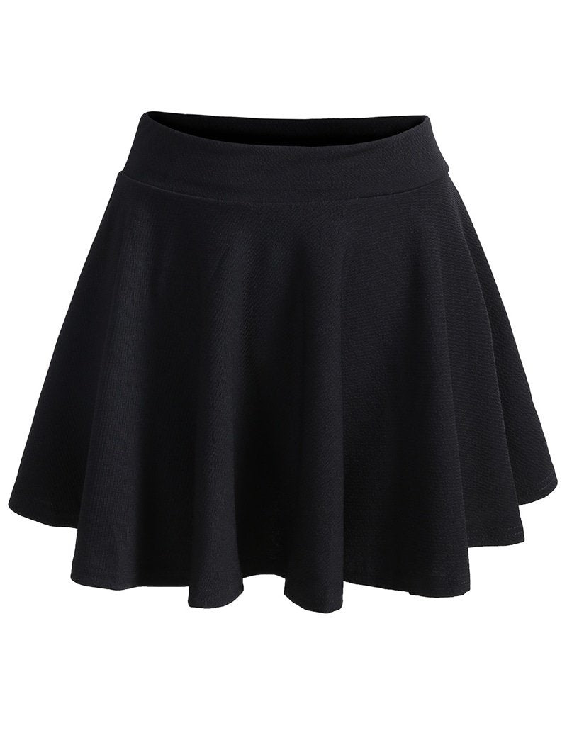 Plus Elastic Waist Solid Skirt - LuckyFash™