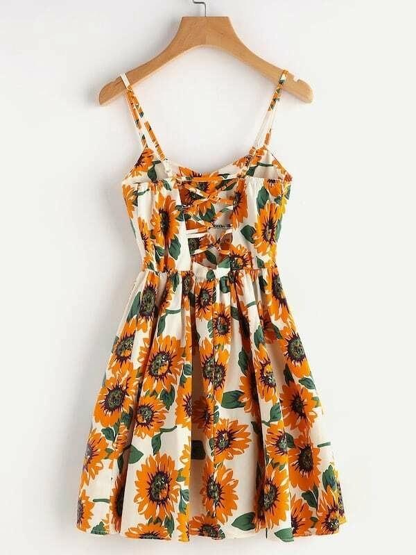 Plus Floral Print Cami Dress - LuckyFash™