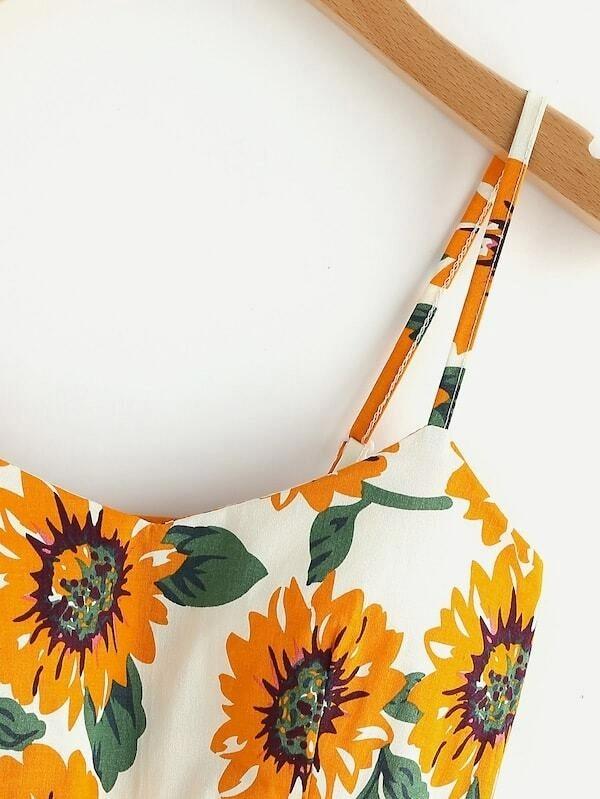 Plus Floral Print Cami Dress - LuckyFash™