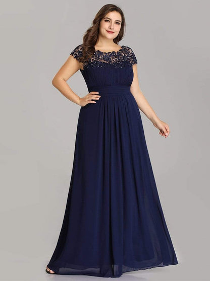 MsDresslyEP Plus Formal Dress Plus Size Elegant Maxi Long Lace Cap Sleeve Bridesmaid Dress DRE230973623NBY16
