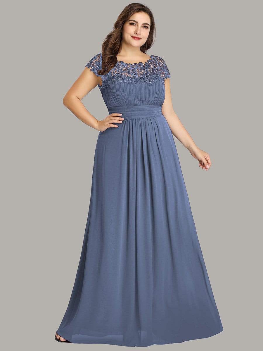 MsDresslyEP Plus Formal Dress Plus Size Elegant Maxi Long Lace Cap Sleeve Bridesmaid Dress DRE230973663DNV16