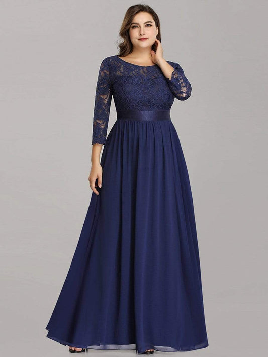 MsDresslyEP Plus Formal Dress Plus Size Long Lace Sleeve Formal Evening Gowns DRE230972301NBY16