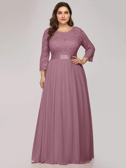 MsDresslyEP Plus Formal Dress Plus Size Long Lace Sleeve Formal Evening Gowns DRE230972307POH16