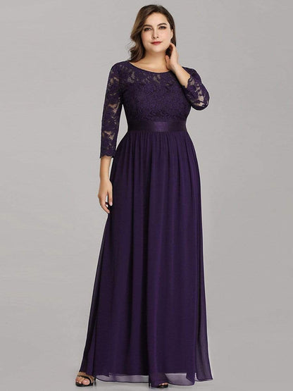 MsDresslyEP Plus Formal Dress Plus Size Long Lace Sleeve Formal Evening Gowns DRE230972337DPH16