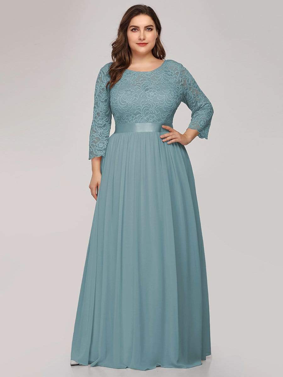 MsDresslyEP Plus Formal Dress Plus Size Long Lace Sleeve Formal Evening Gowns DRE230972343DBU16