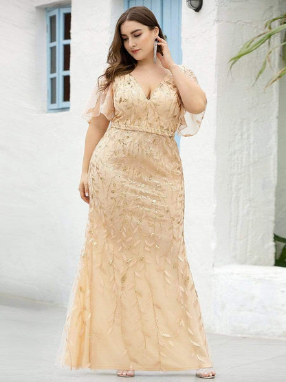 MsDresslyEP Plus Formal Dress Plus Size Long Mermaid Formal Dresses for Weddings