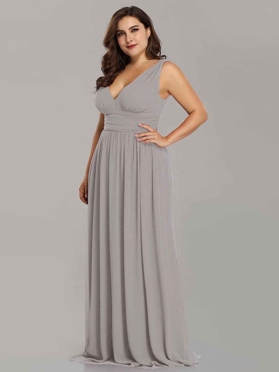 MsDresslyEP Plus Formal Dress Plus Size Sleeveless V-Neck Chiffon Semi Formal Maxi Dress DRE230975396GRE16