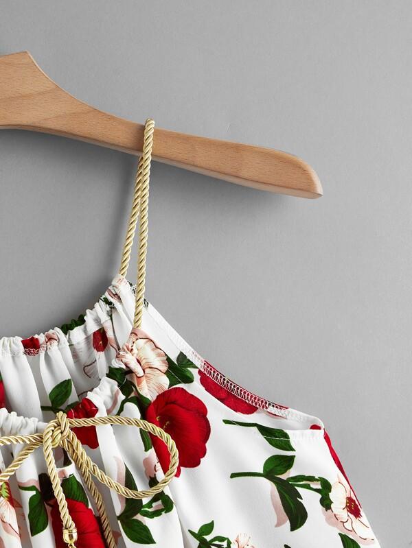 Plus Knot Front Floral Print Cami Dress - LuckyFash™