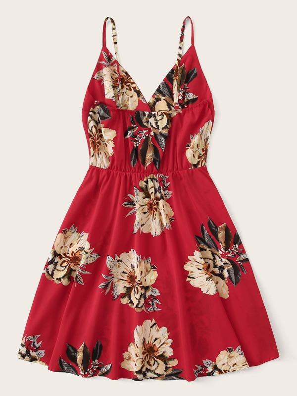 Plus Large Floral Print Cami Dress - LuckyFash™